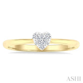 1/10 Ctw Lovebright Petite Heart Shape Round Cut Diamond Fashion Ring in 10K Yellow Gold